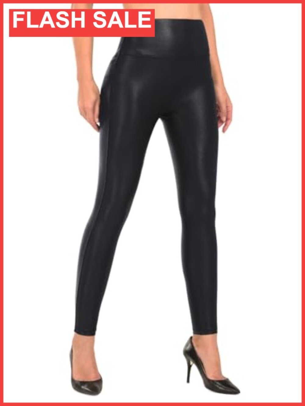 Faux Leather Leggings Women High Waisted Pleather Pants Tummy Control